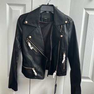 BLANK NYC black leather jacket